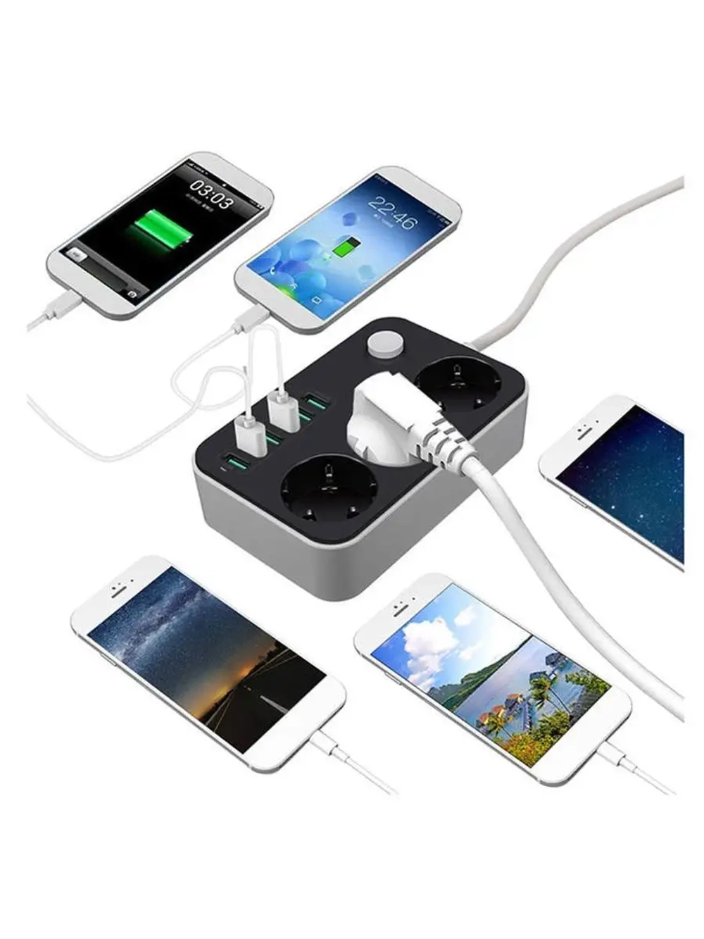 Удлинитель сетевой фильтр с  6 USB