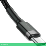 Кабель Baseus Type-C Cafule 1.0м CATKLF-GG1 серый/черный