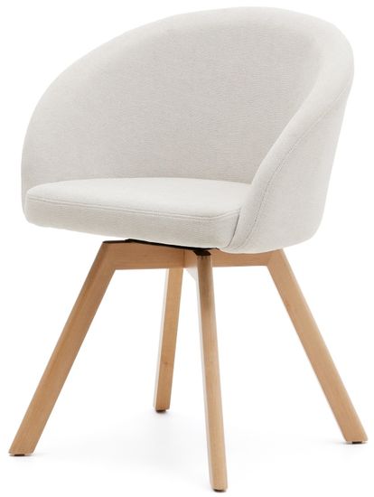 Marvin Поворотный стул из бежевой синели с ножками из ясеня La Forma Испания 