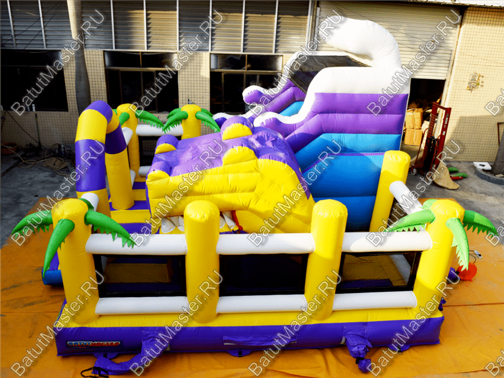 Коммерческий батут "Белый клык" с немеханизированной головой, размер 6*5*4 м