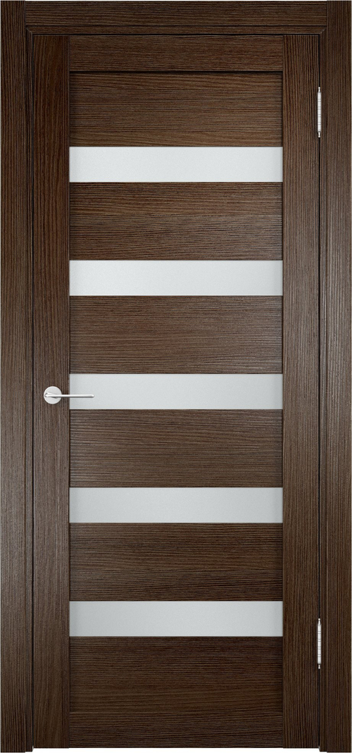 Межкомнатная дверь Новелла 2 Лиственница натуральная,стекло белое / Цвет Дуб табак / Остекление "Сатинато" / Двери Верда