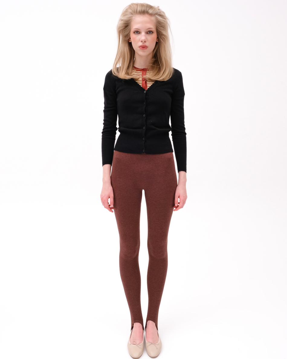 Леггинсы со штрипками Табак