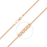 Браслет из красного золота с алмазной гранью (плетение «Бисмарк двойной якорь»)