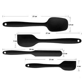 Силиконовая лопатка большая черная