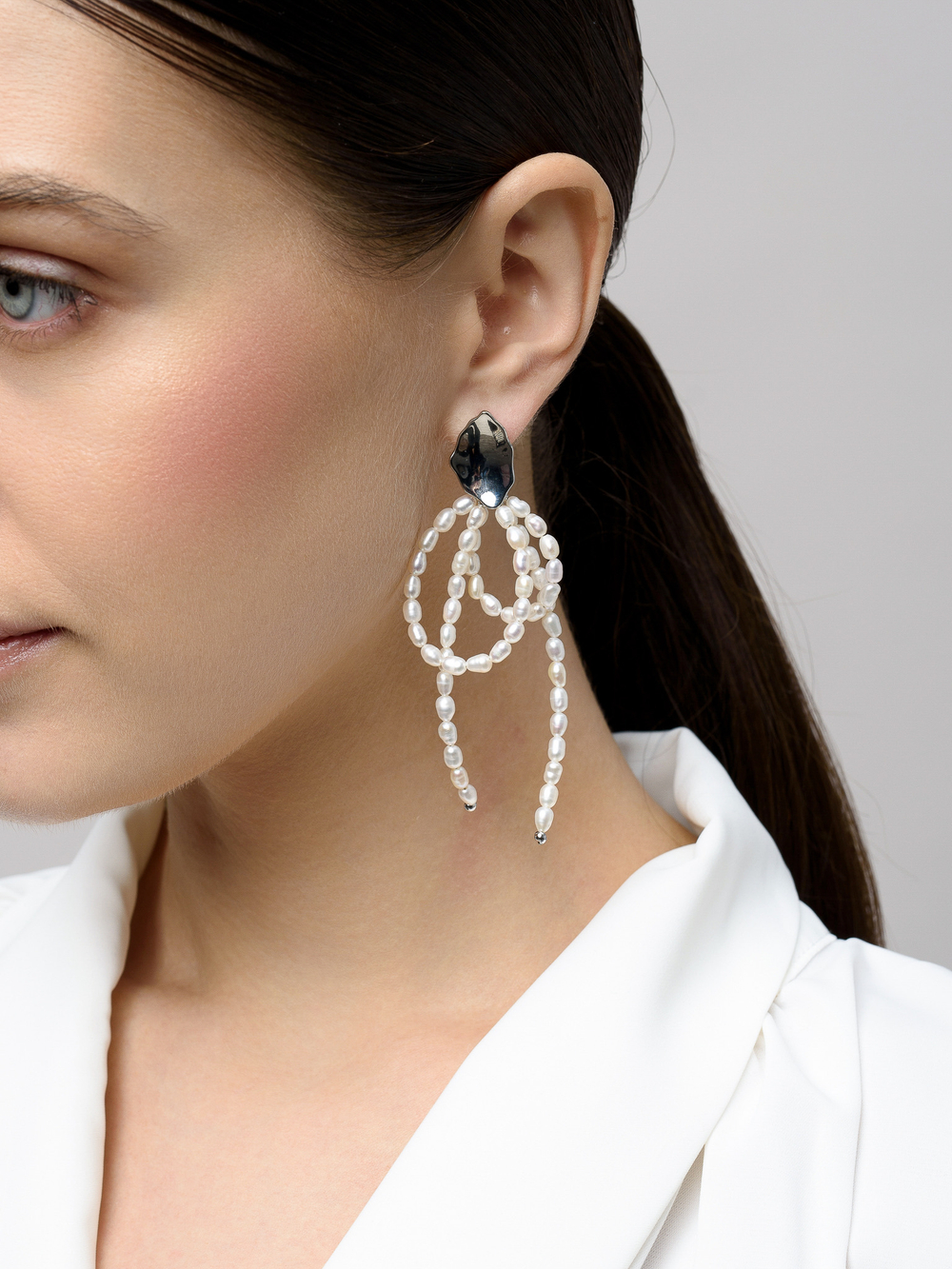 Серьги "Glide bow" Silver