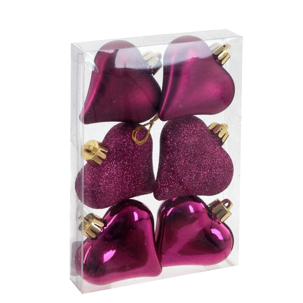 GAEM Набор из 6шт Украшение новогоднее "Сердце", L16 W2,5 H10,5 см