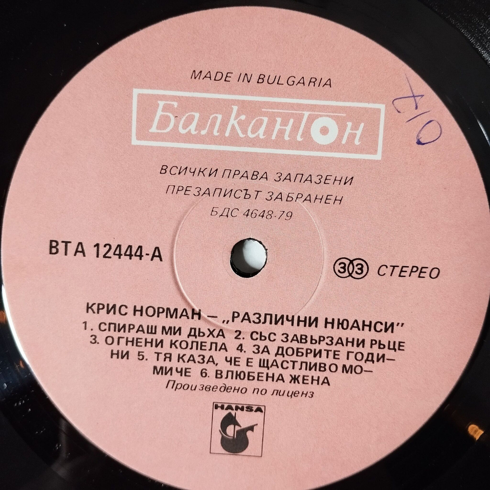 Винтажная виниловая пластинка LP Chris Norman Different Shades (Болгария 1989)