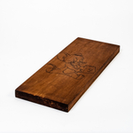 Деревянная разделочная доска из цельного куска древесины сибирского кедра для сыра с гравировкой "Мышонок с сыром" RD26