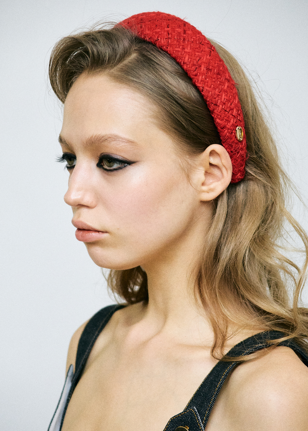 Твидовый ободок в красном цвете