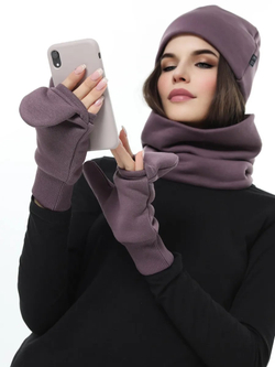 Шапка бини с начесом для хвоста, дред и кос