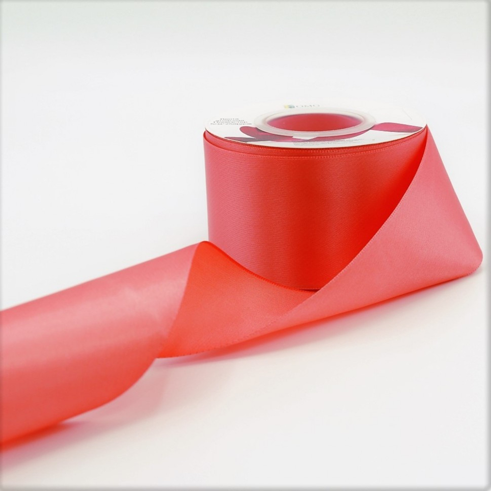 Лента Атласная 5см х 28м Полиэстер класс А (Красный)