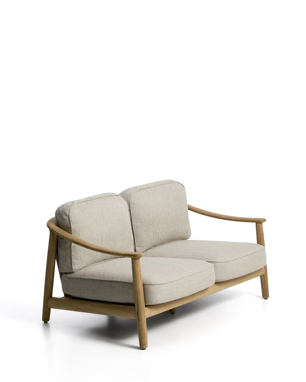 Уличный 2-х местный диван Elunda из тикового дерева и бежевой веревки