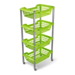 Этажерка универсальная Джета 4 корзины на колесиках салатовая С736САЛ (комплект 4 шт)