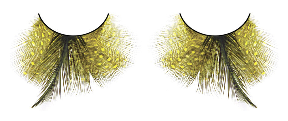 Желто-черные ресницы-перья (Цвет: черный с желтым)
