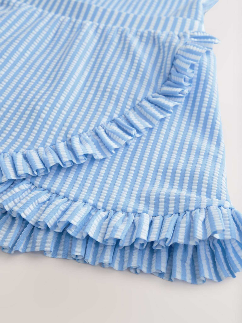 Купальник слитный и резинка для волос в комплекте для девочки Next E76-802, Белый, Синий