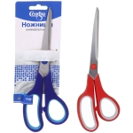 Ножницы универсальные бытовые «VOSTOKDOM», цвет микс красный/голубой, 21см (блистер Селфи)