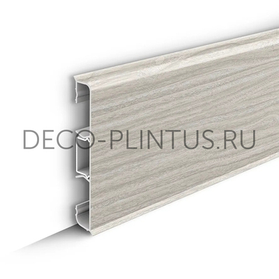 Плинтус напольный Идеал (ideal) Стандарт 80мм, 2.2м, 252 Ясень белый (80x14x2200мм)