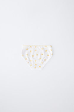 ZARA НАБОР ИЗ ШЕСТИ ТРУСОВ С ПРИНТОМ «УТЯТА», БЕЛЫЙ