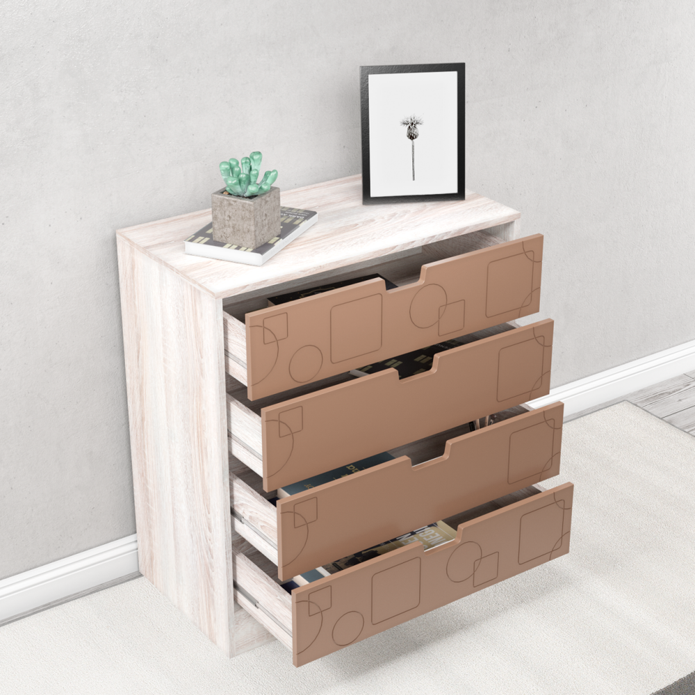 Комод Бриз Квадрат 80х43х89 Ясень светлый/Шоколад