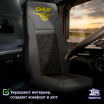 Чехлы DAF XF-106 (экокожа, черный, желтая строчка)