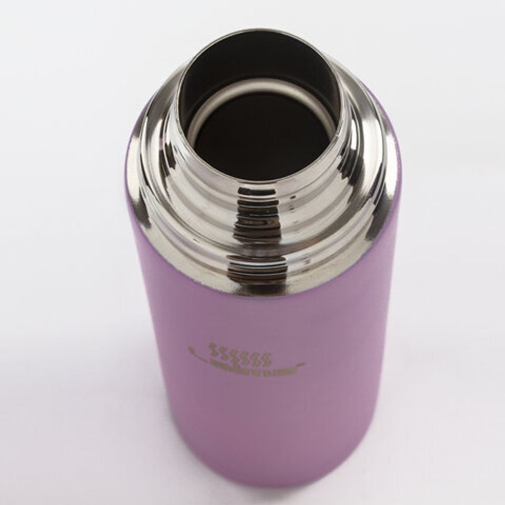 Термос LAIMA классический с узким горлом (2 чашки) 0,5 л, нержавеющая сталь, розовый, 605120