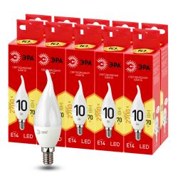 Лампа светодиодная ЭРА RED LINE LED BXS-10W-827-E14 R 10Вт свеча на ветру теплый белый свет Е14