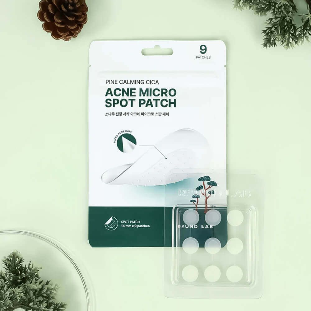 Локальные патчи с микроиглами от акне Round Lab Pine Calming Cica Acne Micro Spot Patch