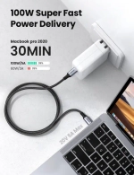 Кабель USB C - USB C, 480Mbps, 5A, QC4.0/PD3.0, 100W, 1m, UGREEN 70427