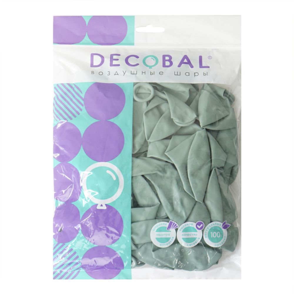 Серо-зеленый, Пастель / Winter green, латексный шар