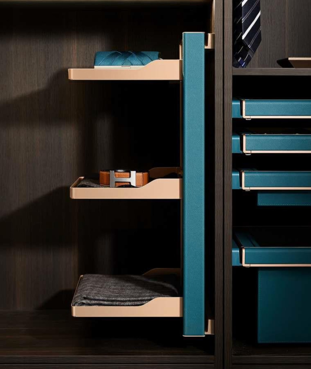 Выдвижной модуль с полками СЕРИЯ B (Морская волна)