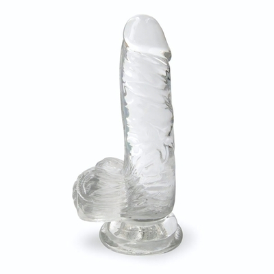 Прозрачный фаллоимитатор на присоске - 15 см. (Цвет: прозрачный)