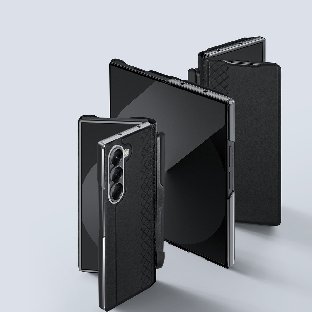 Чехол с премиальной искусственной кожи с MagSafe от Dux Ducis для Samsung Galaxy Z Fold 7, серия Bril Series Case (версия с S Pen)