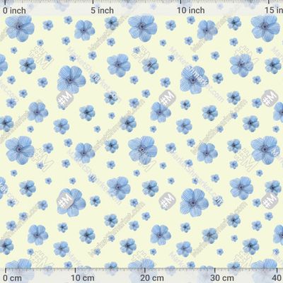 Россыпь из голубых цветов на желтом фоне by Lilyacherepanova2908 366 DPI