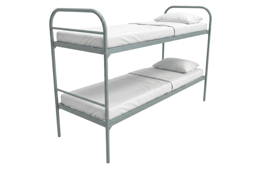 Кровать металлическая двухъярусная "Бюджет + 2", 70х190 см, сетка 100х50, 2 перемычки