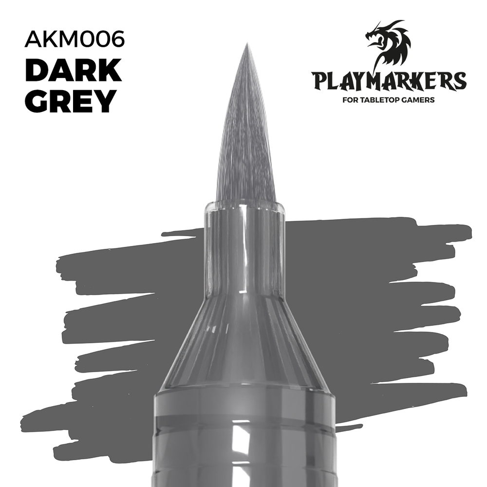 Акриловый маркер с кистью AK Playmarkers Dark Grey