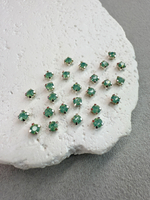 Шатоны 4 мм, Хризолит опал в серебре, 25 шт