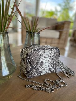 Сумка из кожи питона натурального цвета BG-502