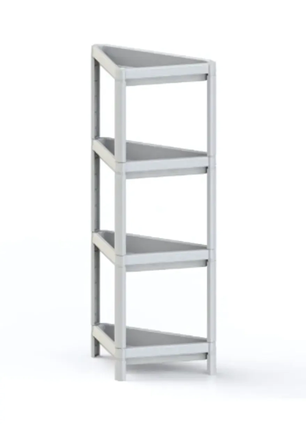 Этажерка 4-х секционная KLEO угловая, цвет белый,44,2*33*100см