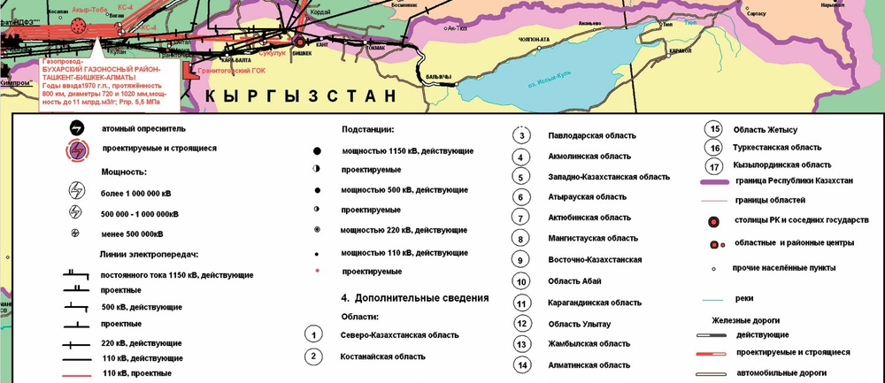 Карта «Транспортной,горно-металлургической и топливо-энергической инфраструктуры Республика Казахстан», 2026 г.(150 х 265 см)