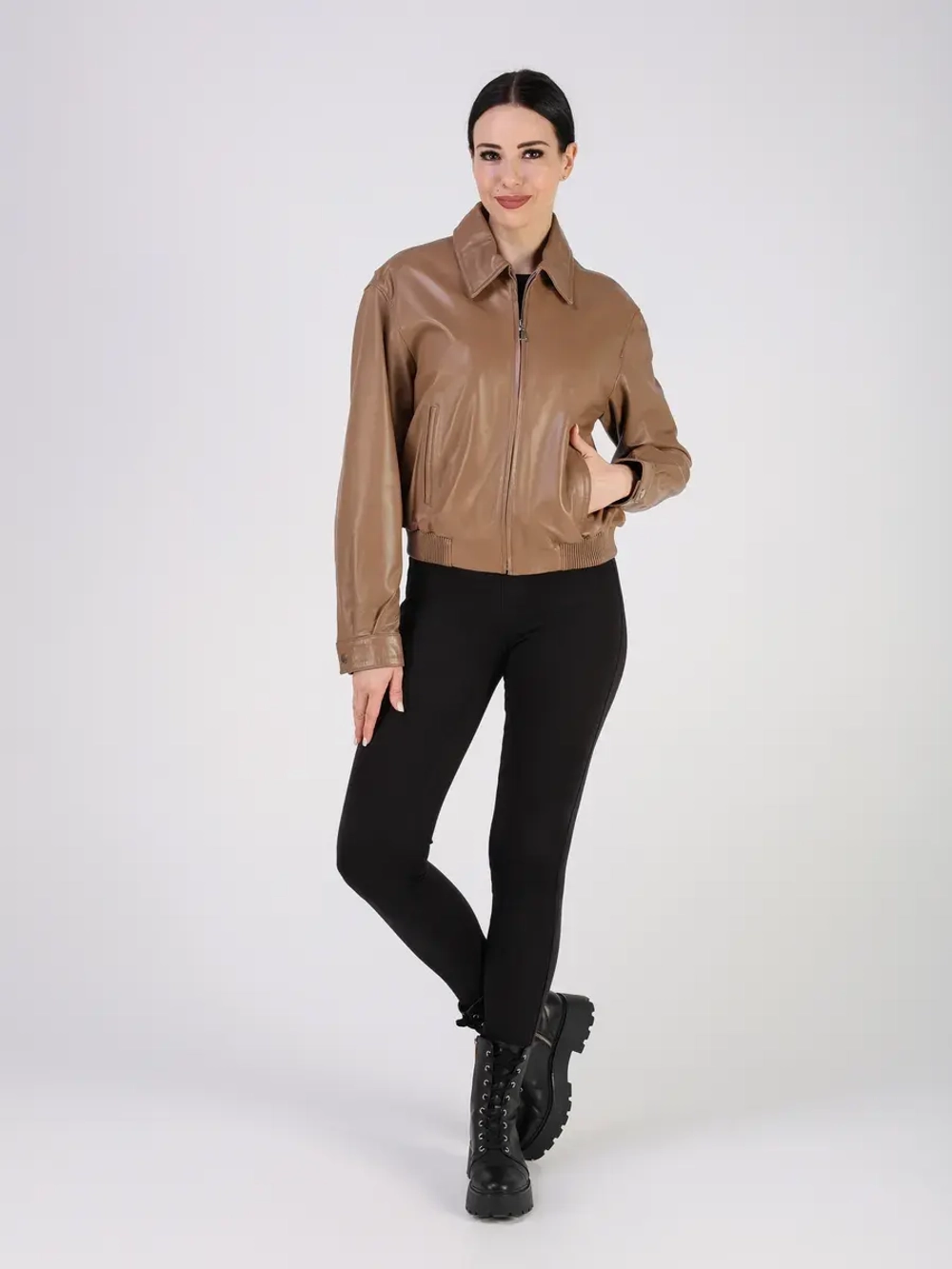 Кожаная куртка демисезонная