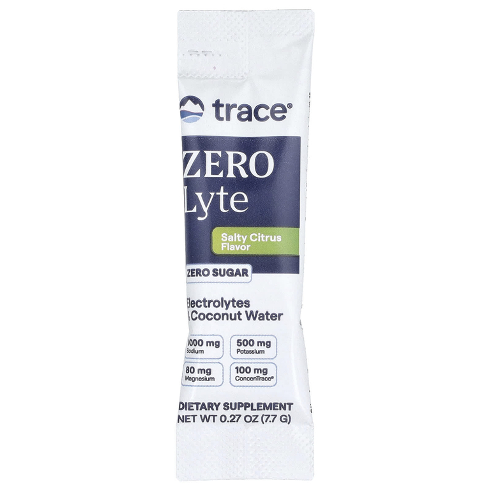 Trace, ZEROlyte, электролит и кокосовая вода, salty citrus lemonade flavor, 30 пакетиков.