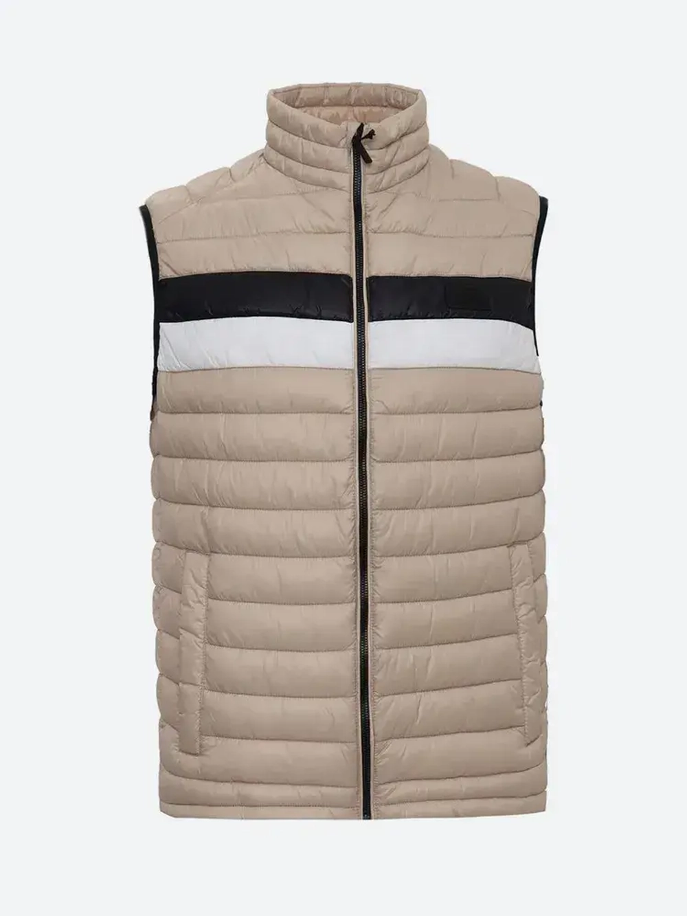 Жилет муж. KARL LAGERFELD 505403 бежевый полоса черно-белым