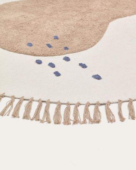 Tamya Круглый ковер из 100% хлопка с коричневой грушей Ø 120 см