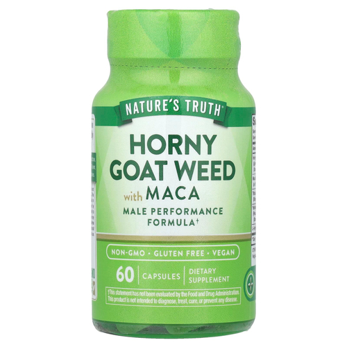 Nature's Truth, Травка из Horny Goat Weed с макой, 60 вегетарианских капсул