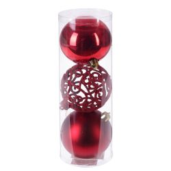 GAEM Набор из 3шт, Украшение новогоднее Шар "Трио фэнтези", D8 см, L8 W8 H24 см