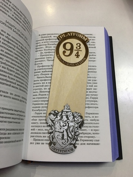 Закладка для книги Гарри Поттер Гриффиндор серебро / Harry Potter Gryffindor / Ручная работа Дерево