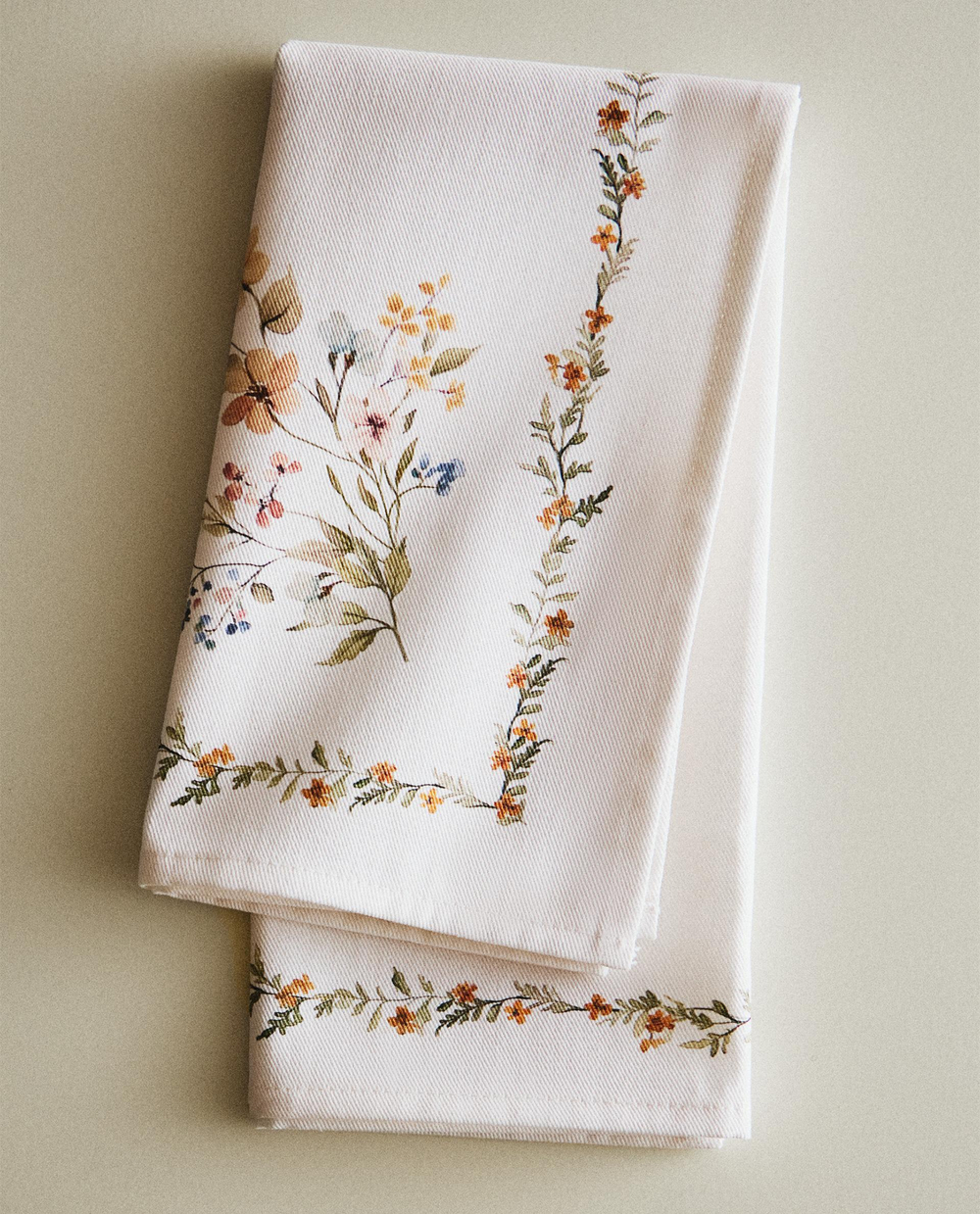 Zara Home столовая салфетка из хлопка, цветочный мотив, 45 45 см (комплект 2 шт.) · 5298/022