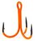 Крючки-тройники Lucky John  Orange UV LJH201 разм.K02 5 шт.