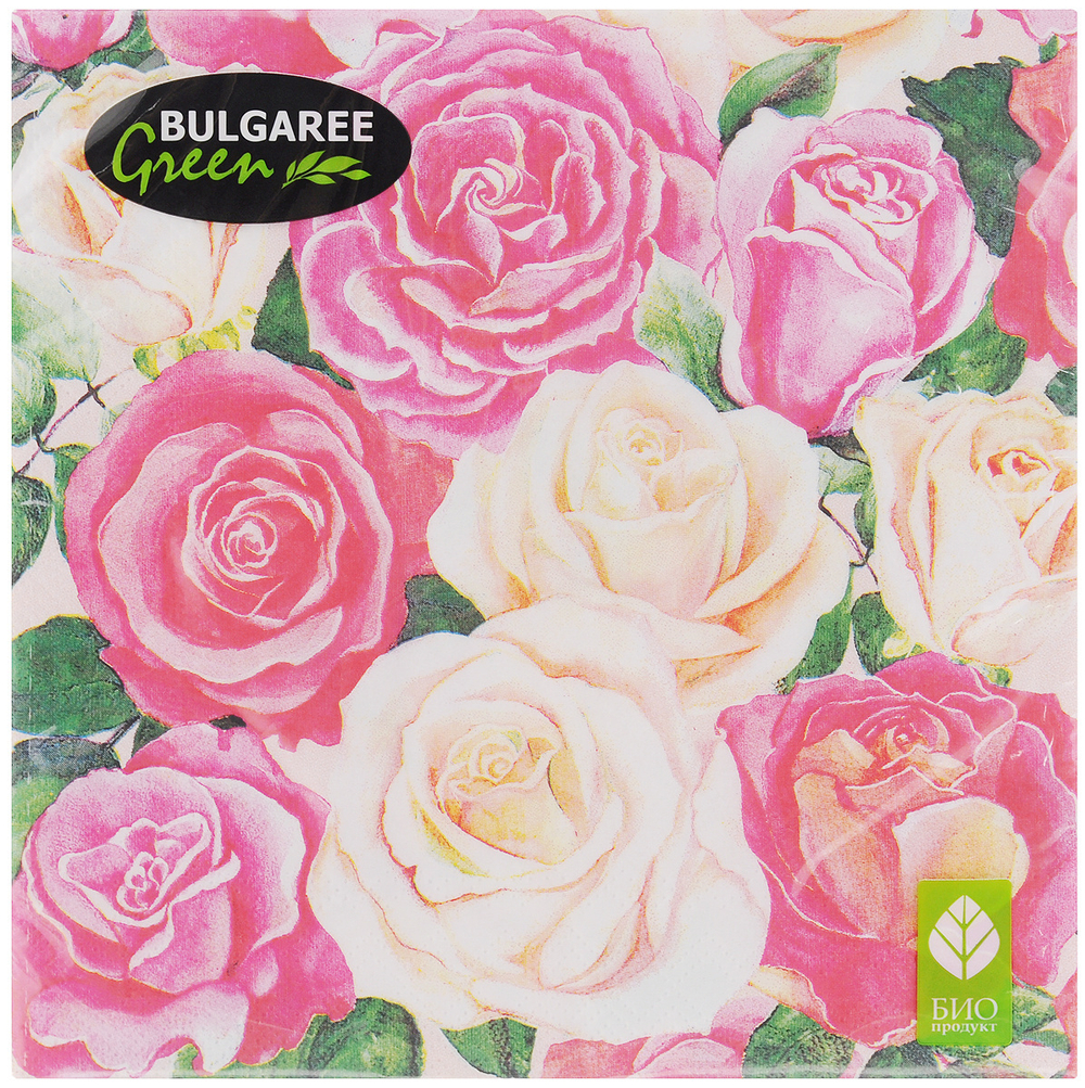 BULGAREE GREEN Салфетки с рис. 3сл.33*33см 20шт/уп