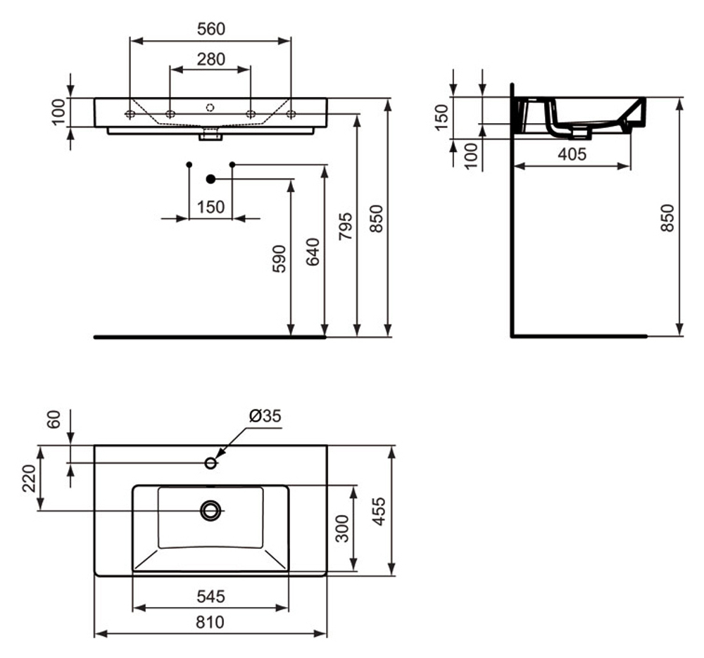 Умывальник Ideal Standard STRADA K078801